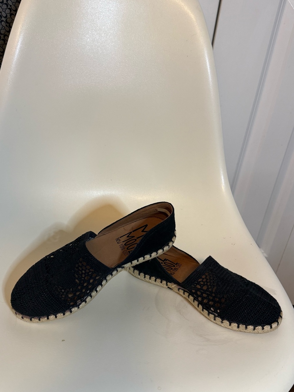 Miz Mooz Coralee Black Crochet Espadrille Flats - Like new, worn once - size 6